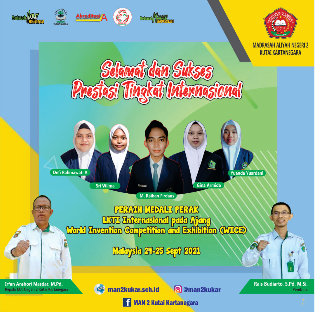 MAN 2 Kukar Sabet Medali Perak di Ajang LKTI Internasional